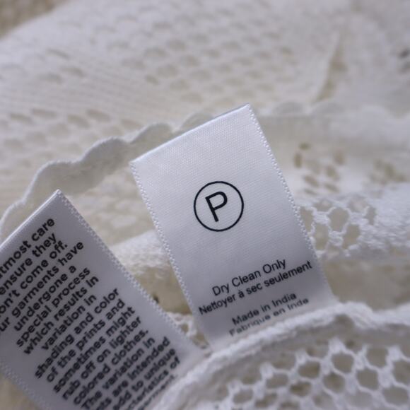 HEMANT & NANDITA Chemical Lace Button Front Shirt White Floral Women's XS - Picture 13 of 13